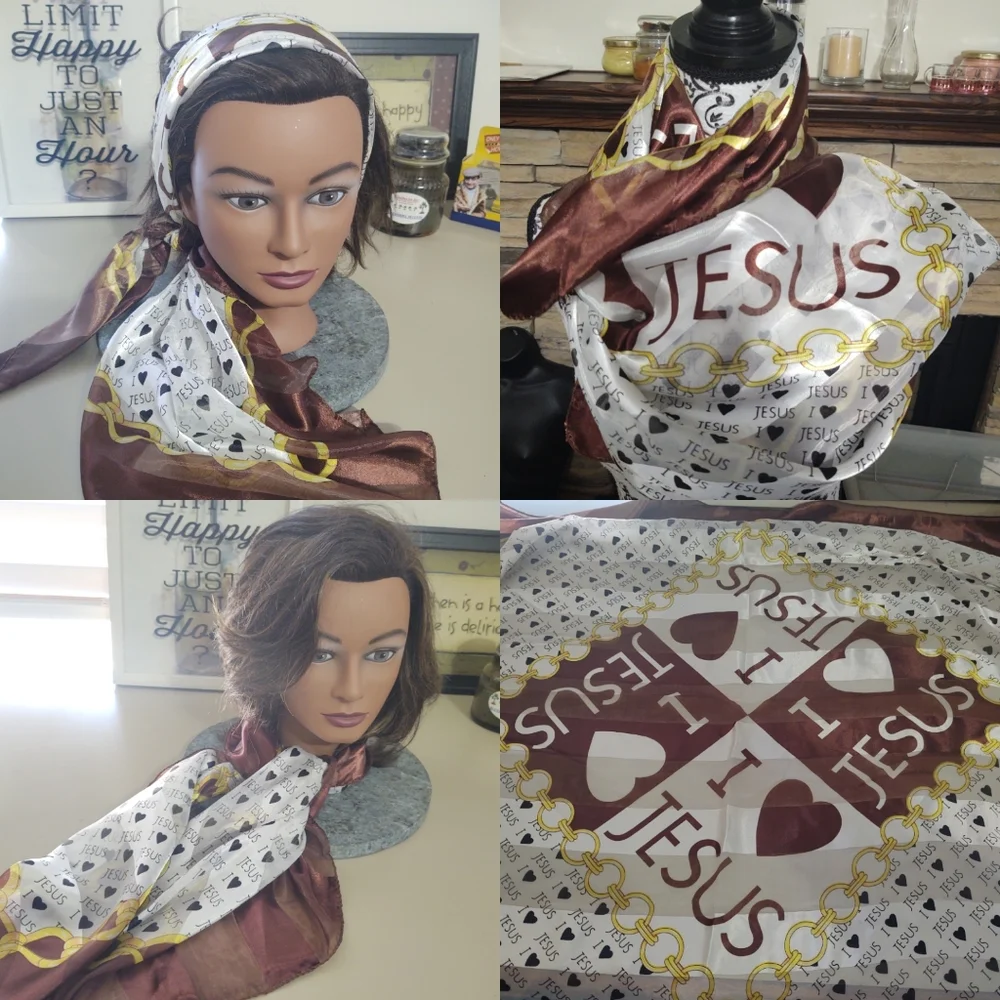 I ❤️ Jesus Satin and Chiffon Scarf